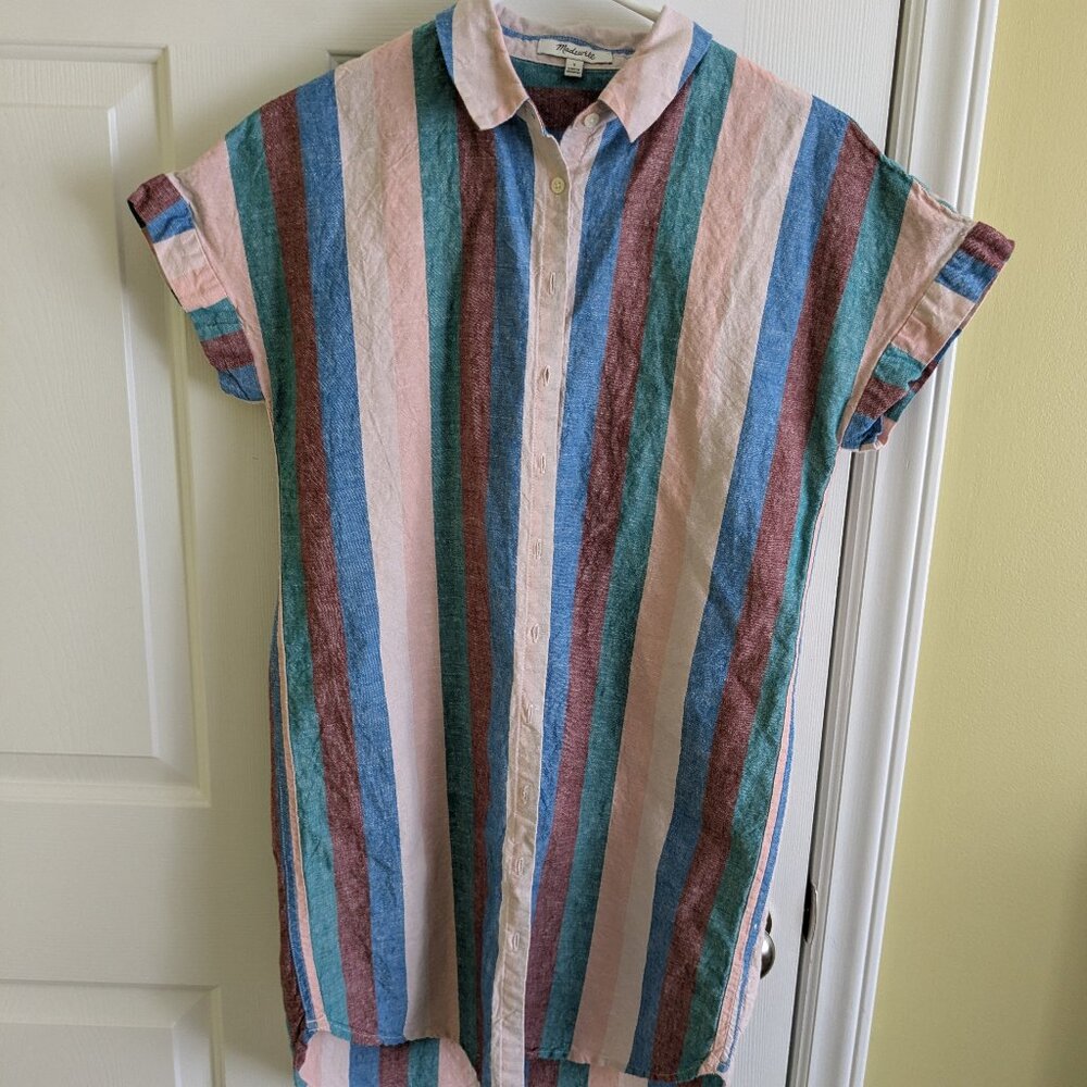 Madewell striped shirt dress